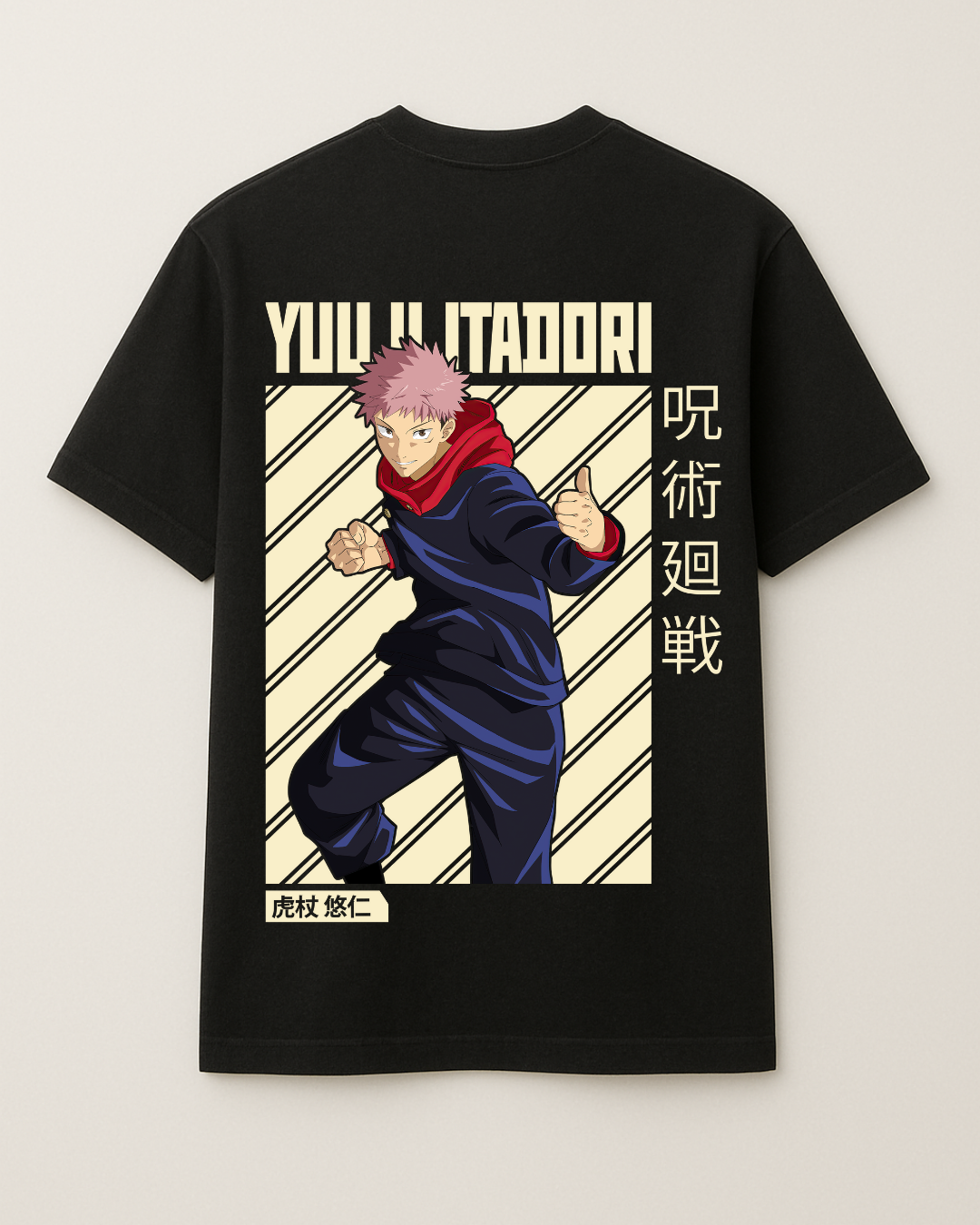 Popular Yuji Itadori character printed oversized cotton t-shirt for mens