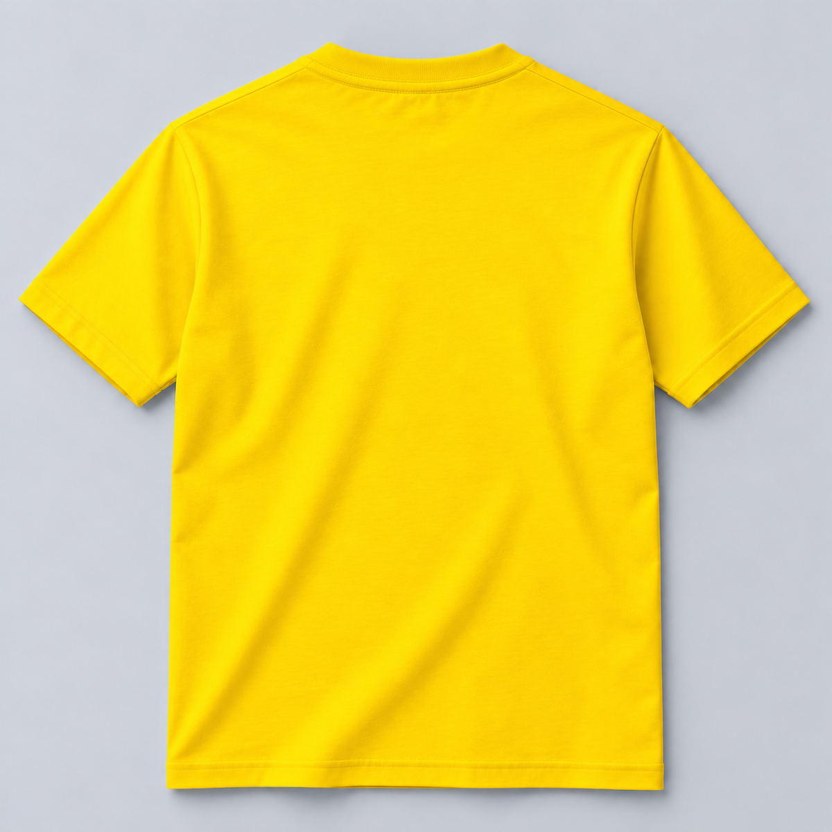 Regular medium size yellow plain t-shirt for men