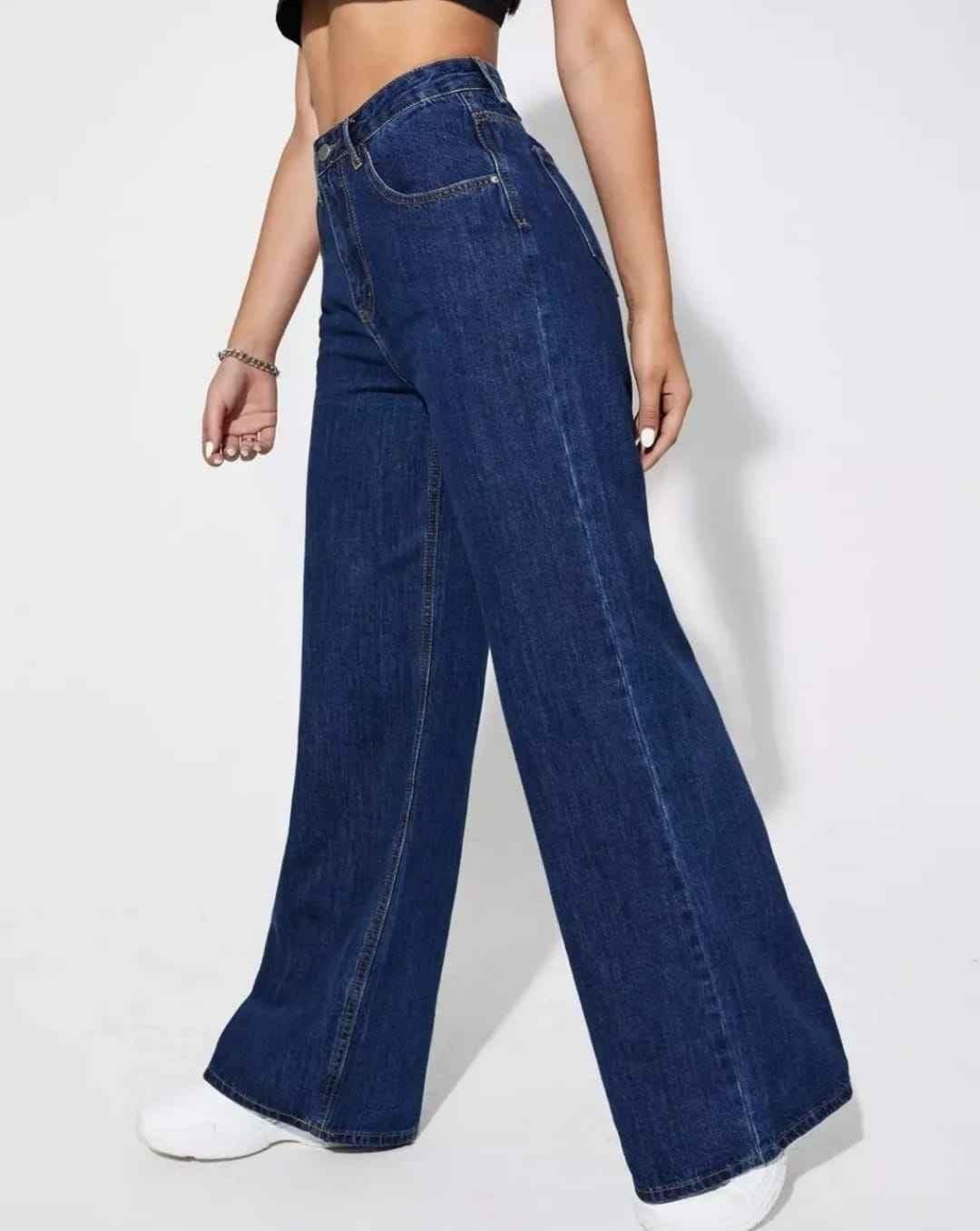 Chic Indigo Dreams Wide-Leg Jeans For Women's